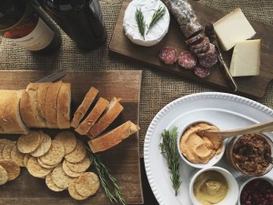 a portland local, gluten free appetizer spread.