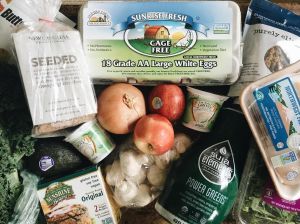 new cascadia bread, sunshine burgers, suja juice and purely elizabeth granola