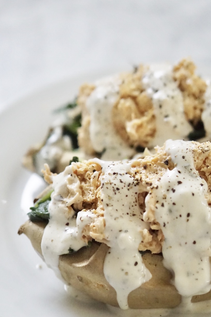 buffalo chicken stuffed sweet potato